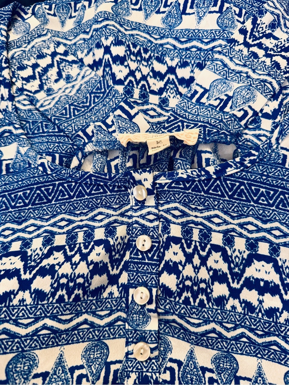 Pink Republic Blue & White Tribal Print Tank - Picture 3 of 7